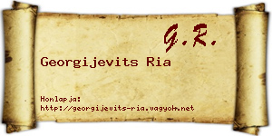 Georgijevits Ria névjegykártya